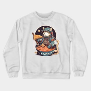 Astronaut Cat Ramen Crewneck Sweatshirt